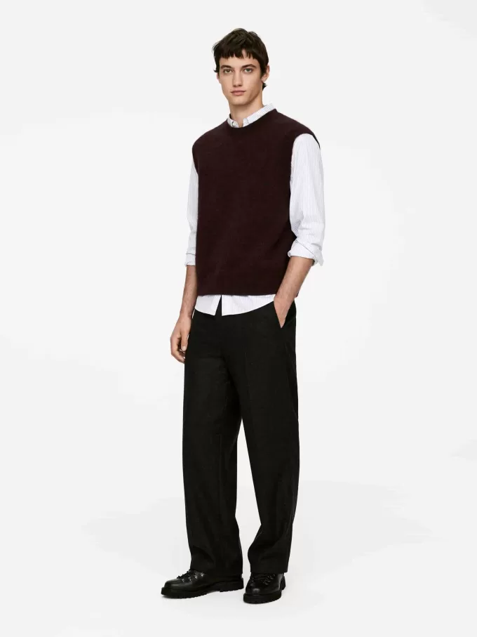 Alpaca-ullblandningsväst Alpaca-ullblandningsväst