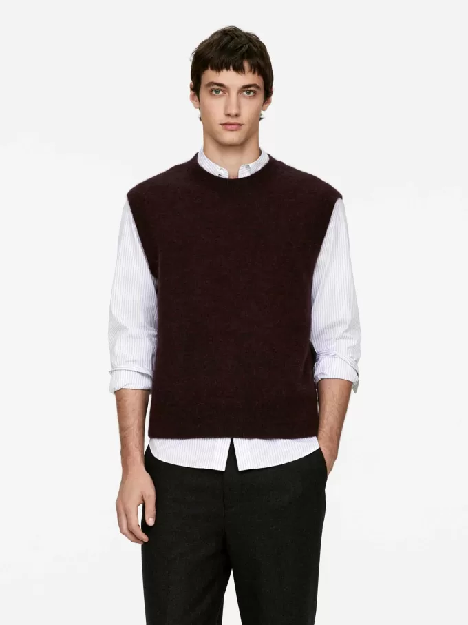 Alpaca-ullblandningsväst Alpaca-ullblandningsväst