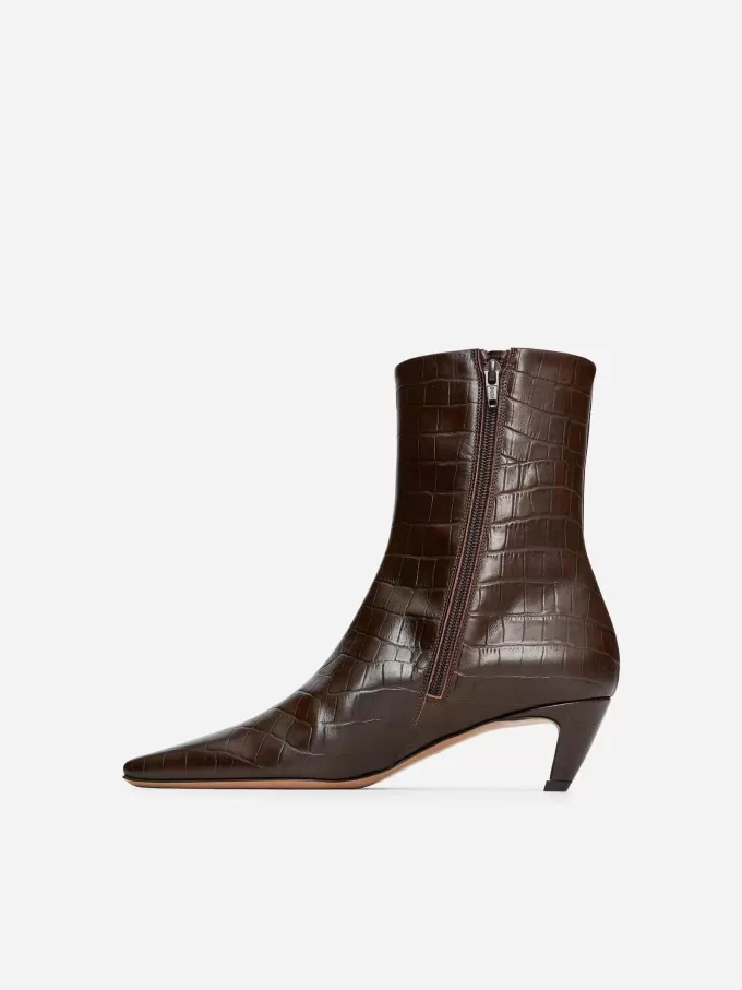 Ankelstövlar med fyrkantig tå Ankelstövlar med fyrkantig tå