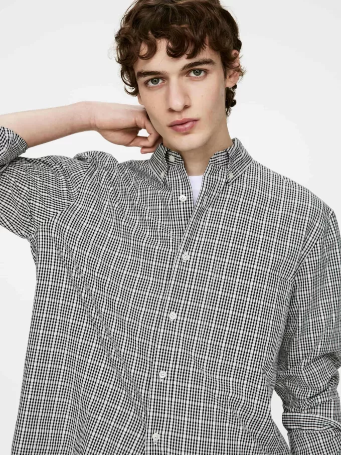 Avslappnad Seersucker-skjorta Avslappnad Seersucker-skjorta