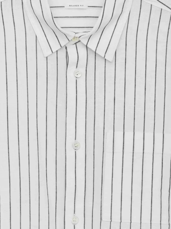 Avslappnad bomullslinneskjorta Avslappnad bomullslinneskjorta