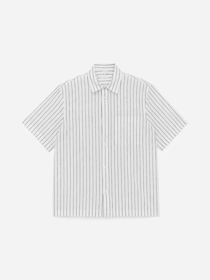 Avslappnad bomullslinneskjorta Avslappnad bomullslinneskjorta