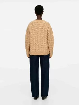 Avslappnad ull-alpacka jumper