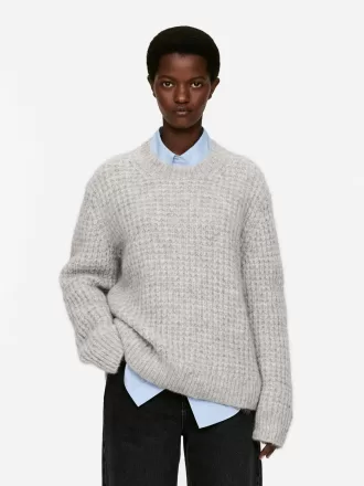 Avslappnad ull-alpacka jumper