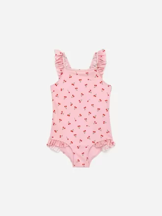 Baddräkt med volangdetaljer Baddräkt med volangdetaljer