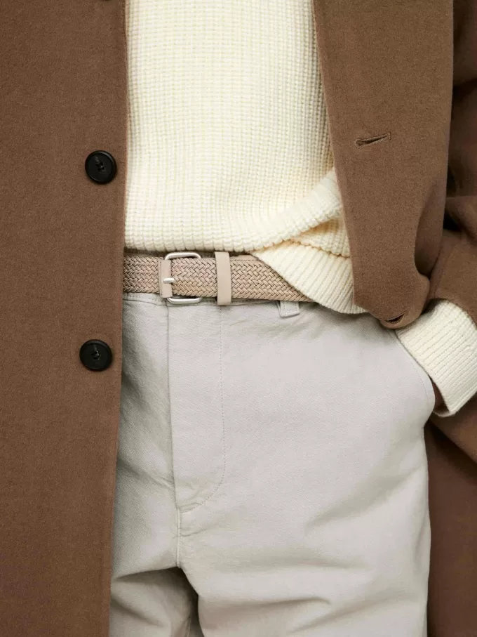 Bälte i flätat läder Bälte i flätat läder