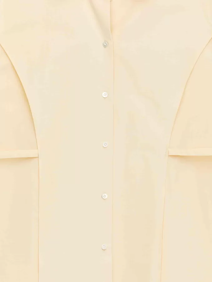 Blus i bomull med knytskärp Blus i bomull med knytskärp