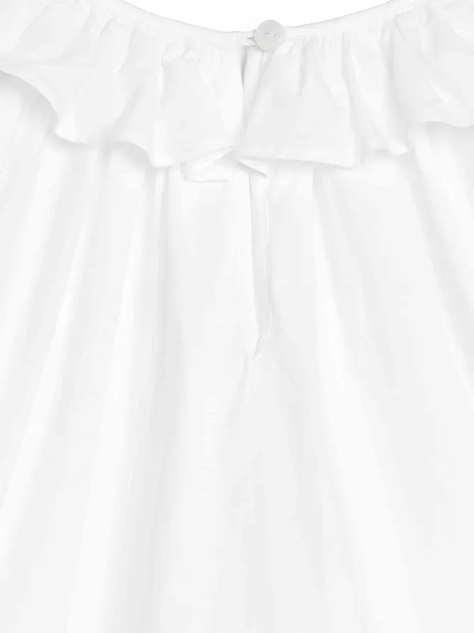 Blus med volangkrage