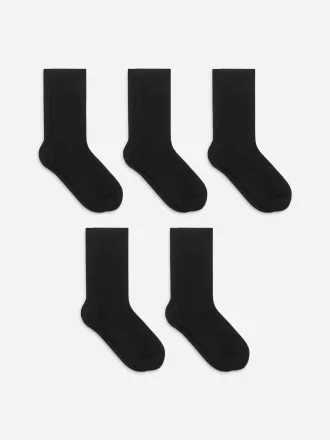 Bomullsribbstrumpor set med 5 st