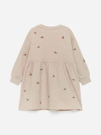 Broderad sweatshirtklänning