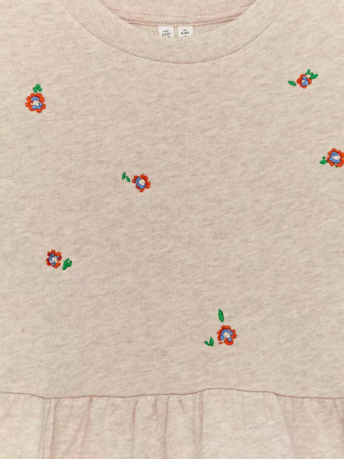 Broderad sweatshirtklänning