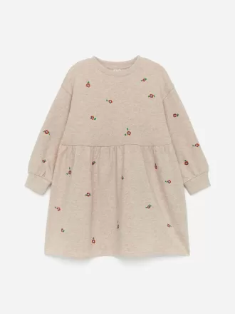 Broderad sweatshirtklänning