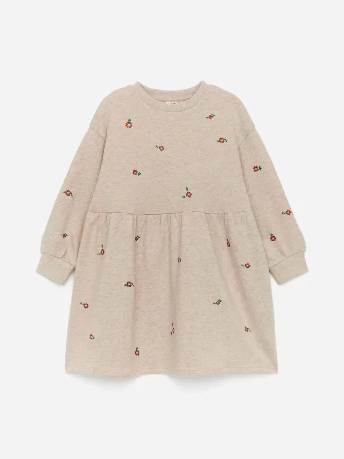 Broderad sweatshirtklänning