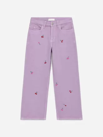 Broderade jeansbyxor