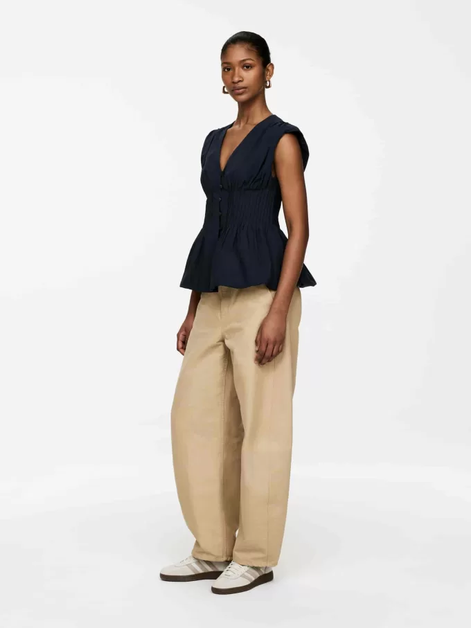 Bubble-hem Pintuck Top Bubble-hem Pintuck Top