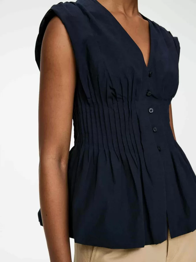 Bubble-hem Pintuck Top Bubble-hem Pintuck Top