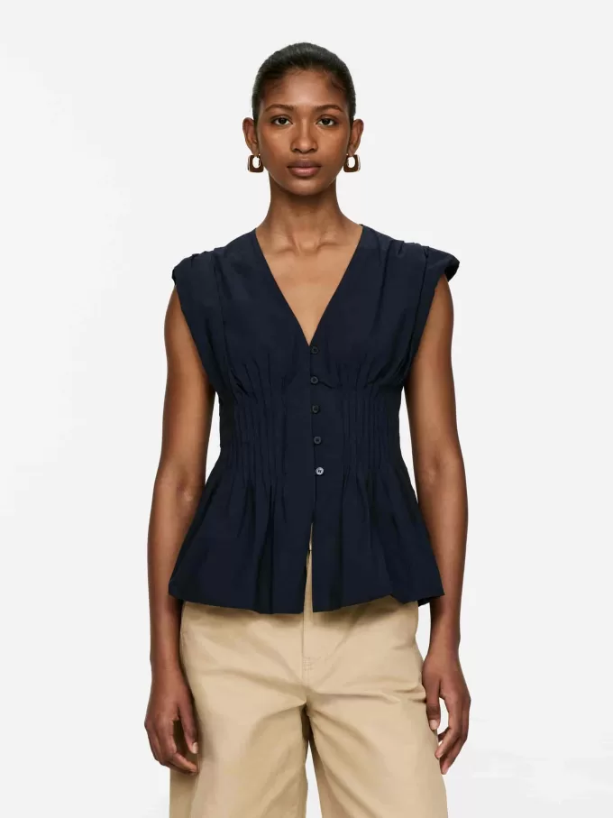 Bubble-hem Pintuck Top Bubble-hem Pintuck Top