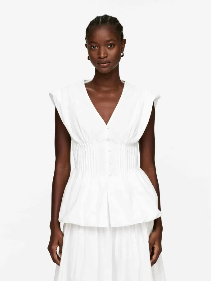 Bubble-hem Pintuck Top Bubble-hem Pintuck Top