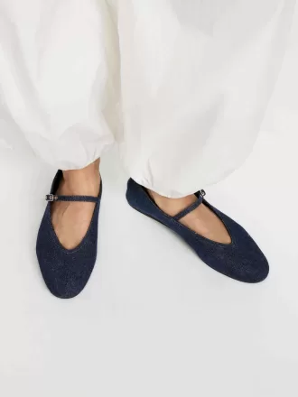 Denim Mary Jane Flats