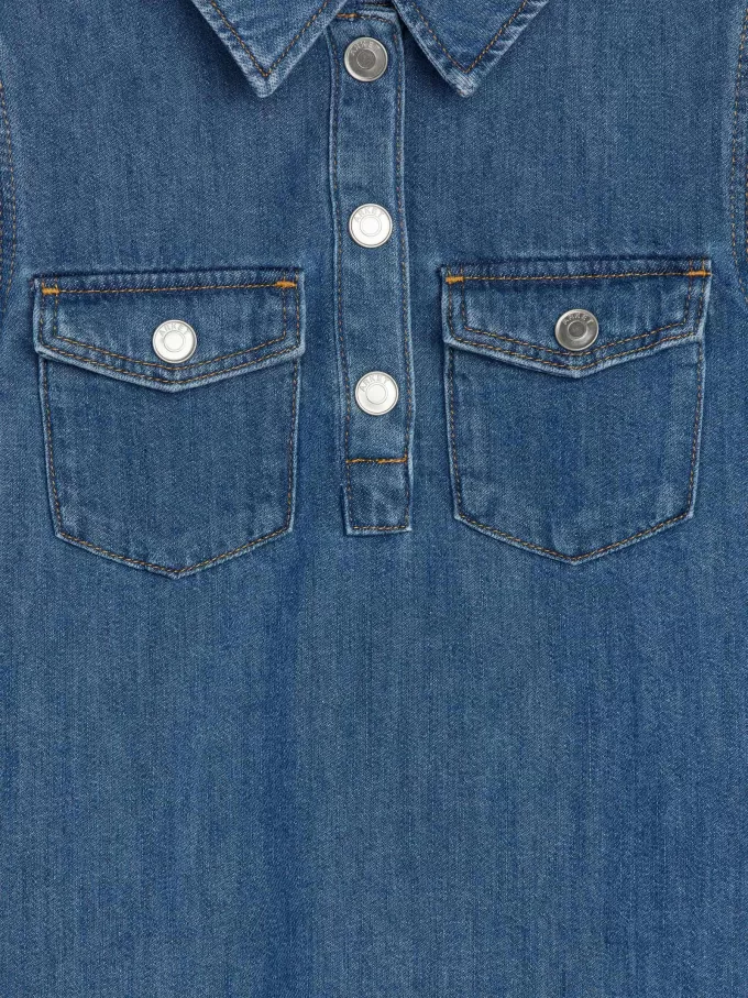 Denimklänning i bomull