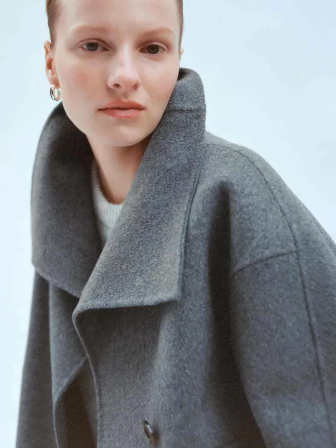 Doublé ullblandningsjacka