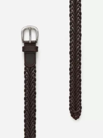 Flätat läderbälte