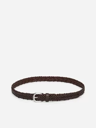 Flätat läderbälte