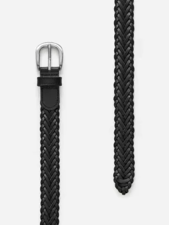 Flätat läderbälte