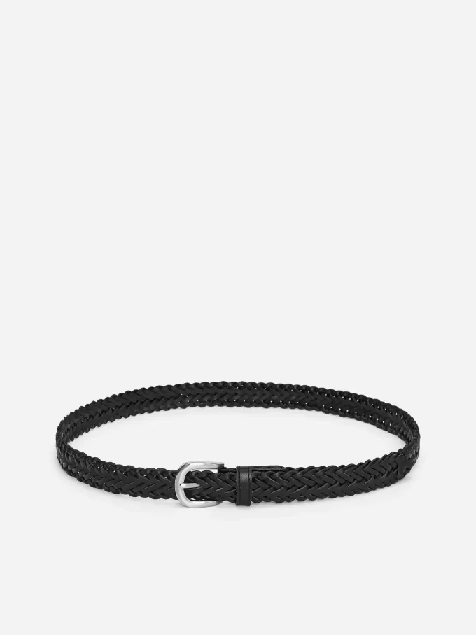 Flätat läderbälte