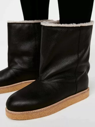 Fodrade läderstövlar