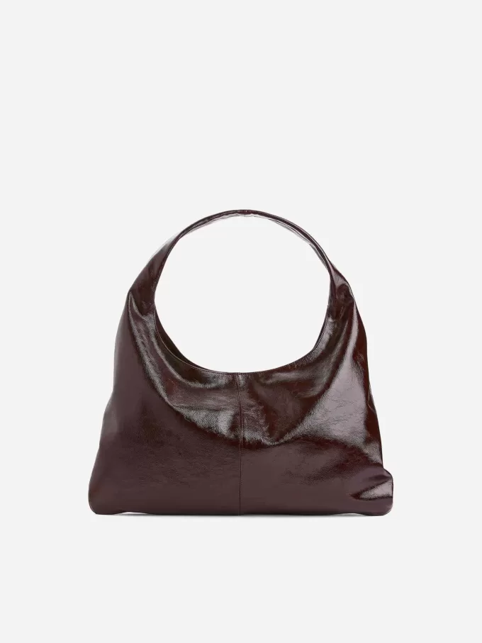 Glänsande läderväska Glänsande läderväska