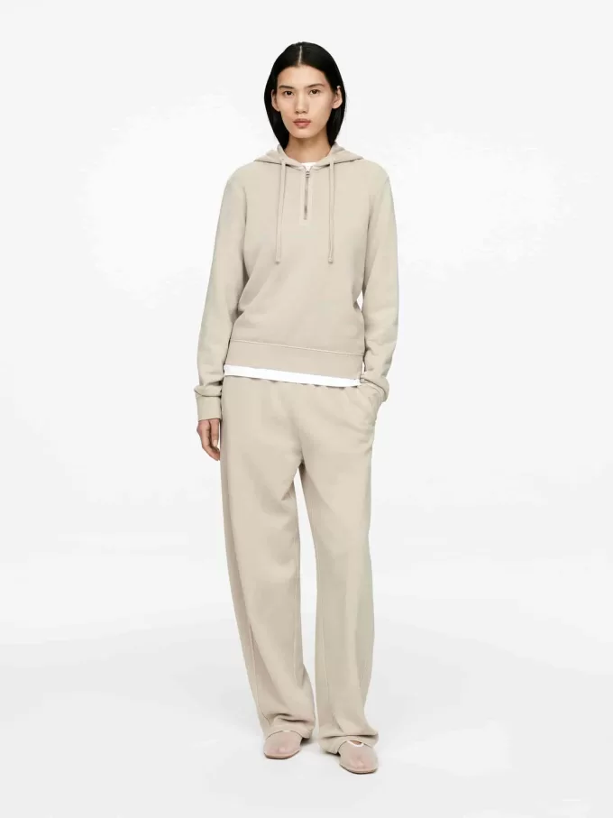 Hoodie i bomull med halv dragkedja Hoodie i bomull med halv dragkedja