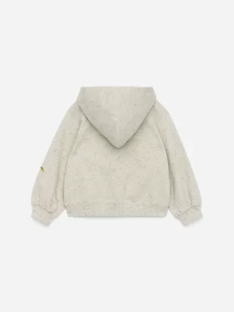 Huvtröja med broderad dragkedja