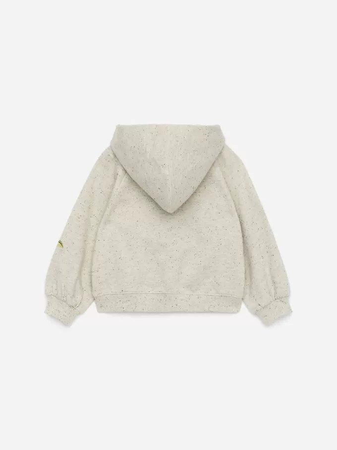 Huvtröja med broderad dragkedja