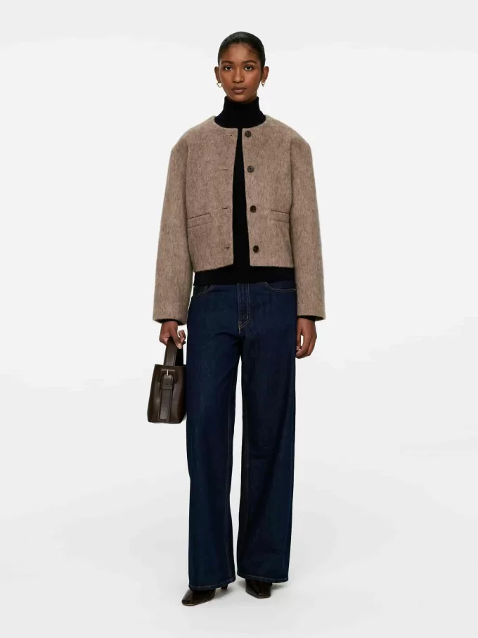 Jacka i borstad ullblandning Jacka i borstad ullblandning