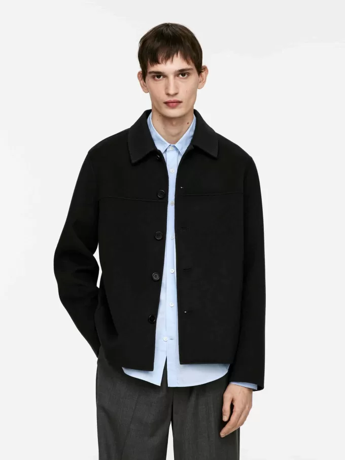 Jacka i ullblandning med dubbelt ansikte Jacka i ullblandning med dubbelt ansikte