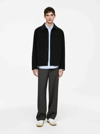 Jacka i ullblandning med dubbelt ansikte