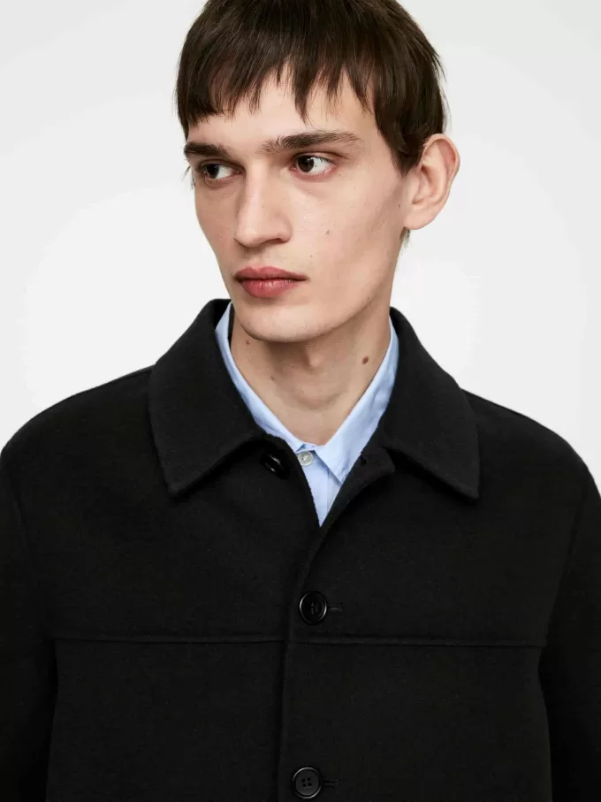 Jacka i ullblandning med dubbelt ansikte Jacka i ullblandning med dubbelt ansikte