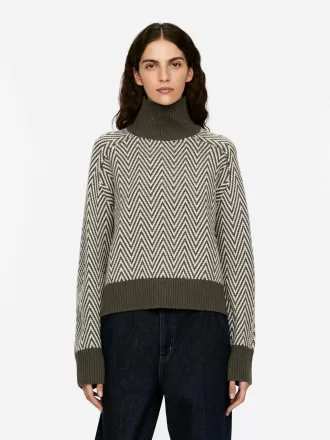 Jaquard-stickad ulltröja