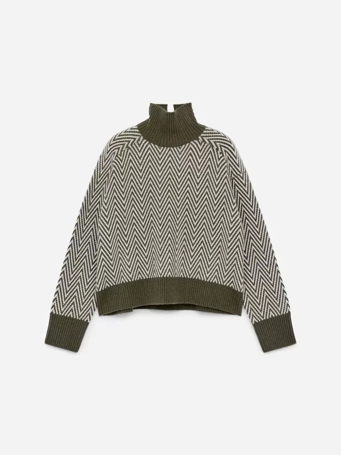 Jaquard-stickad ulltröja