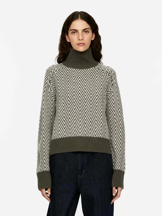 Jaquard-stickad ulltröja