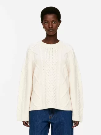 Kabelstickad ullbyxa