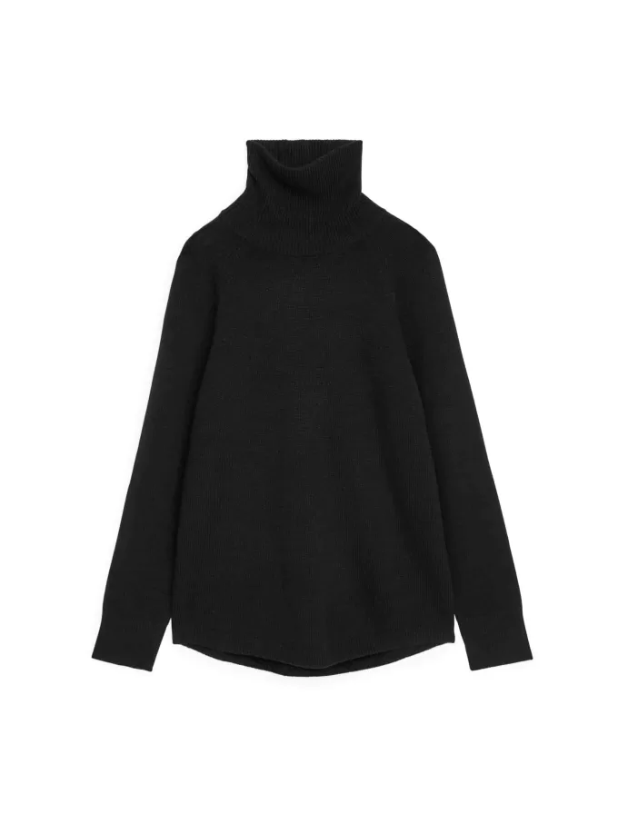 Kashmir-ulltröja med rullhals