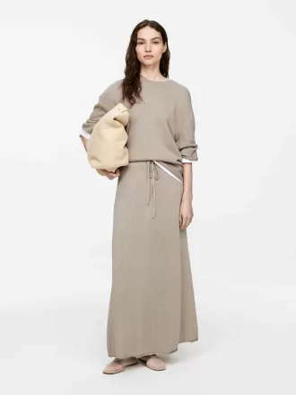 Kjol i blandning av linne och bomull