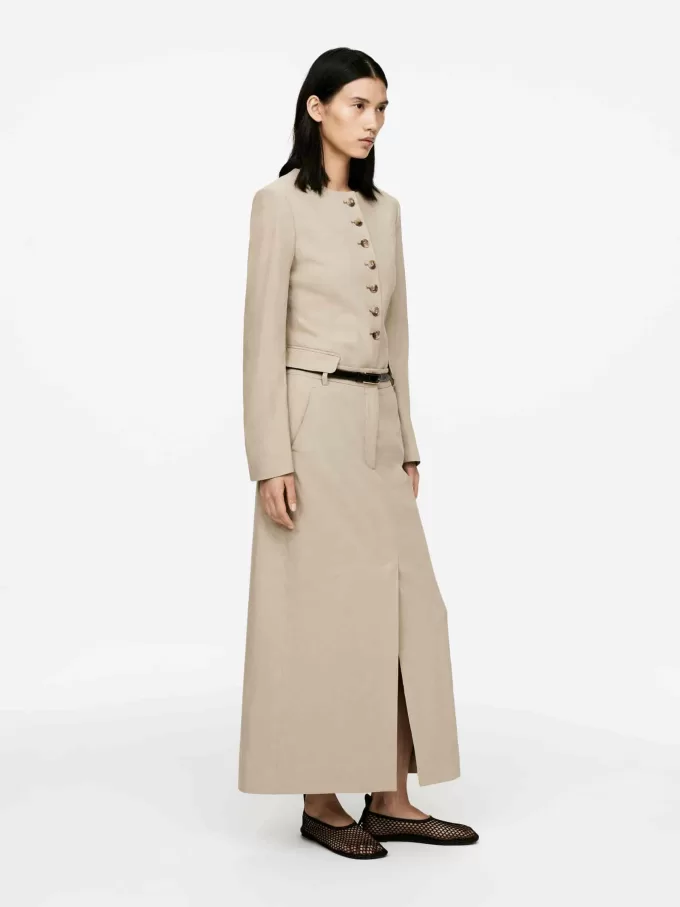 Kjol i bomull och linne Kjol i bomull och linne