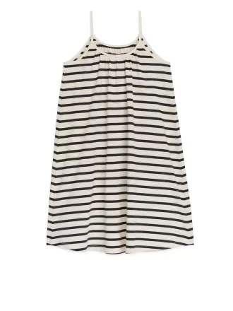 Klänning med band i bomull