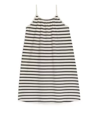 Klänning med band i bomull