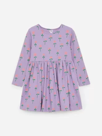 Klänning med ribbad bomull