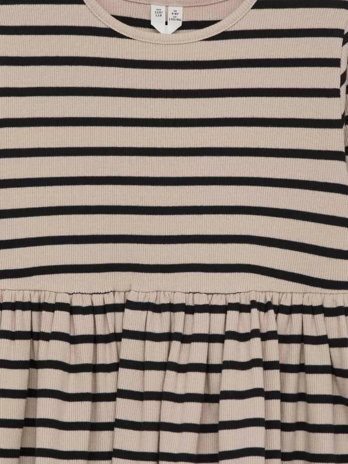 Klänning med ribbad bomull