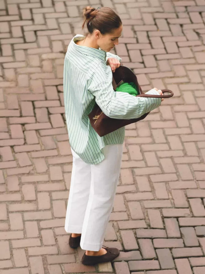 Tygväska i mocka Tygväska i mocka